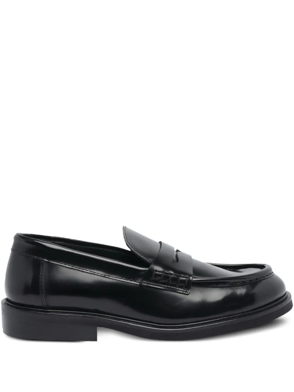 POEVE Ahri leather penny loafers Black