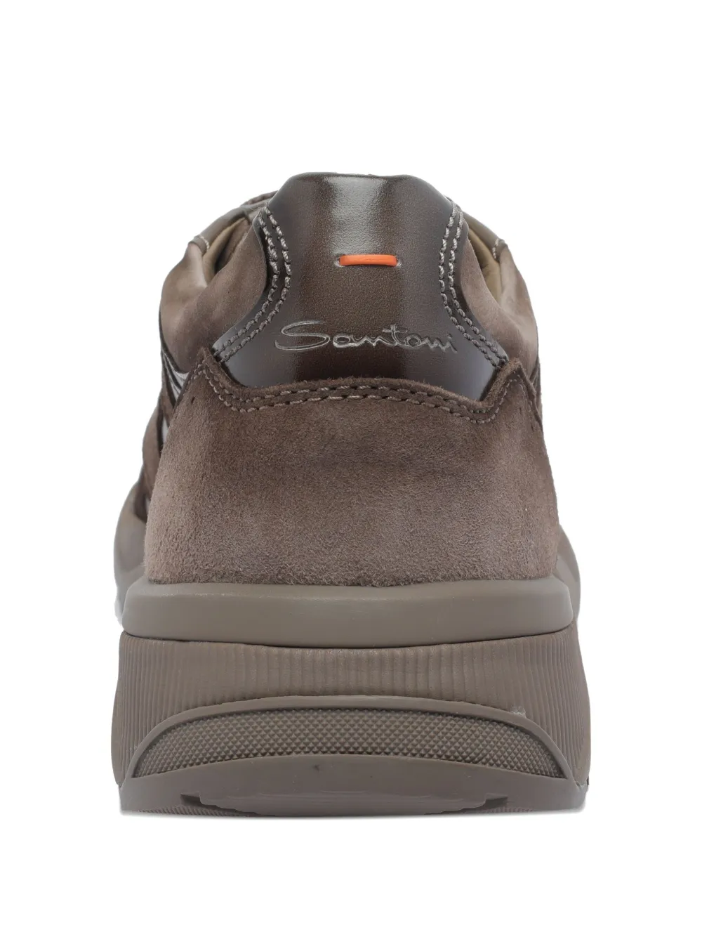 Santoni Innova leather suede sneakers Brown