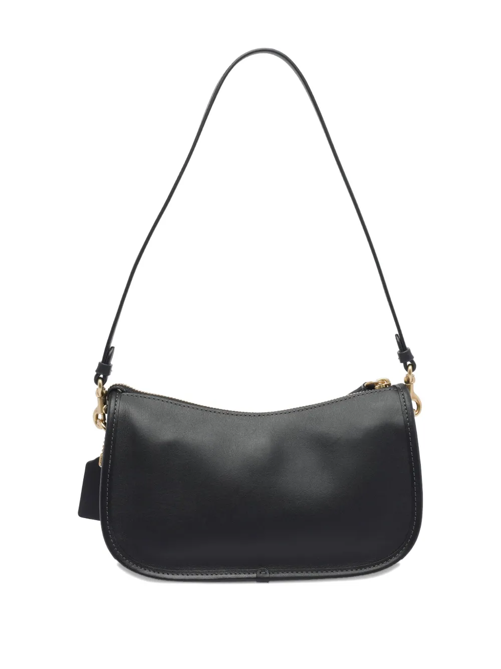 Coach Zip-closure Chain Strap Shoulder Bag In Black