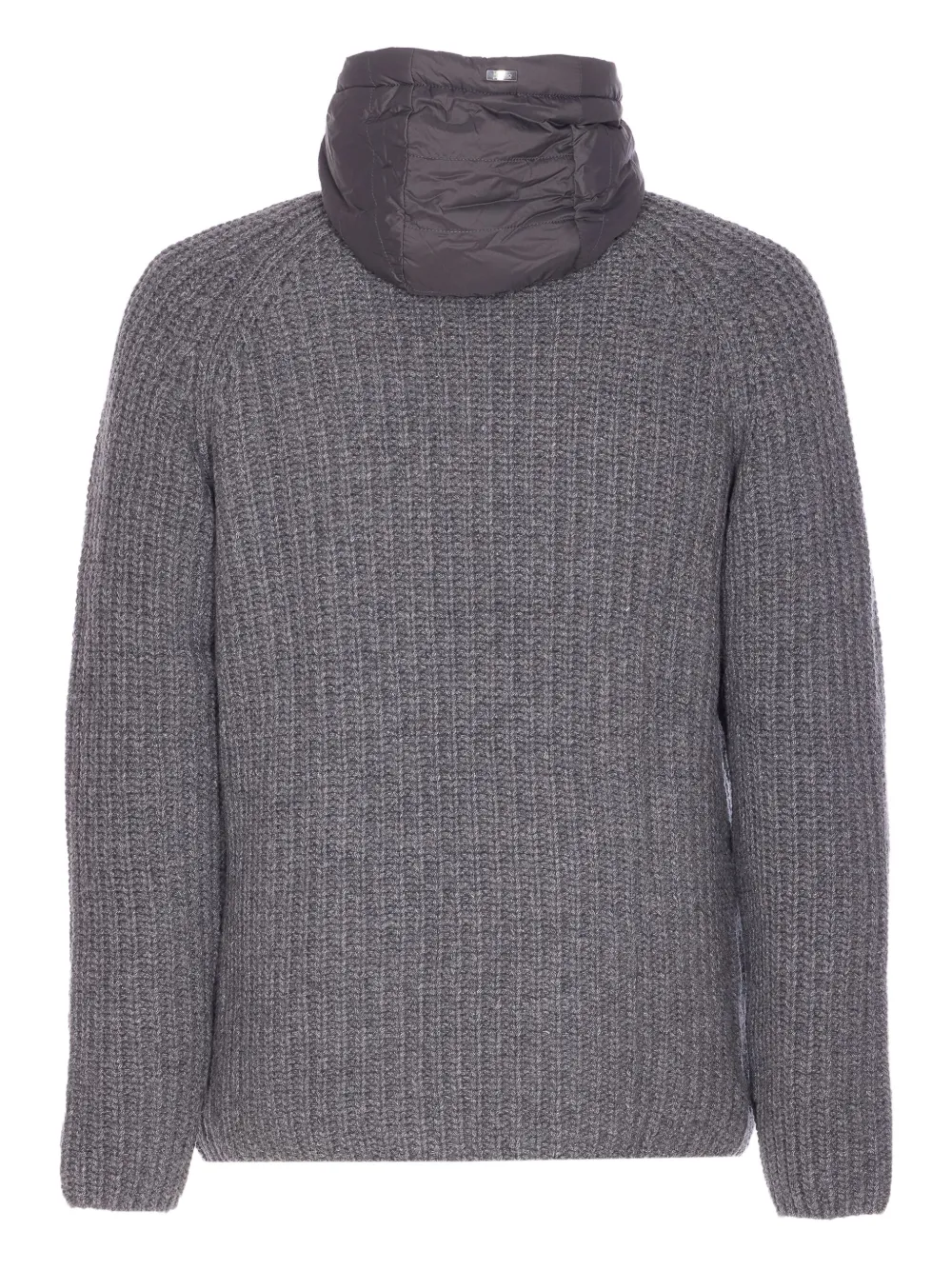 Herno Padded Bomber Jacket With Hood And Pockets In Gray