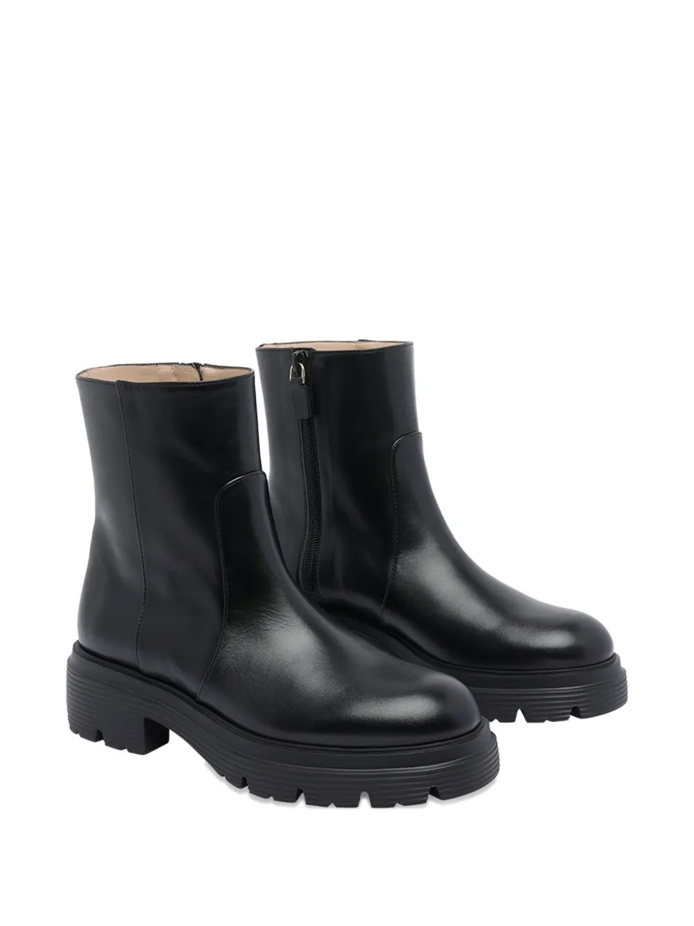 Stuart Weitzman Zip-detail Platform Boots In Black