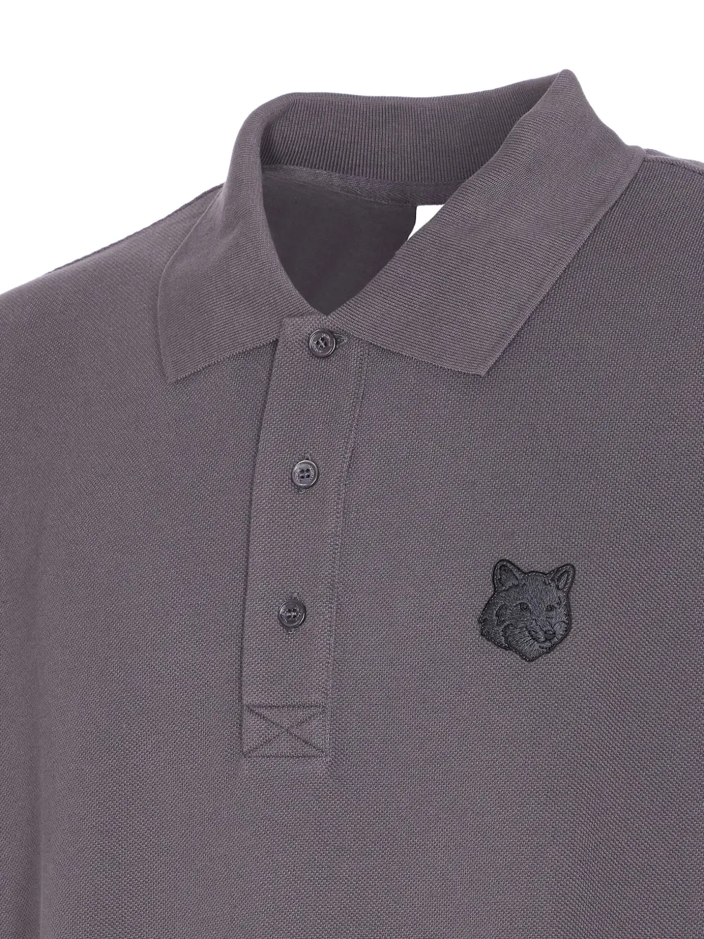 Maison Kitsuné Fox Head Patch Polo Shirt In Blue