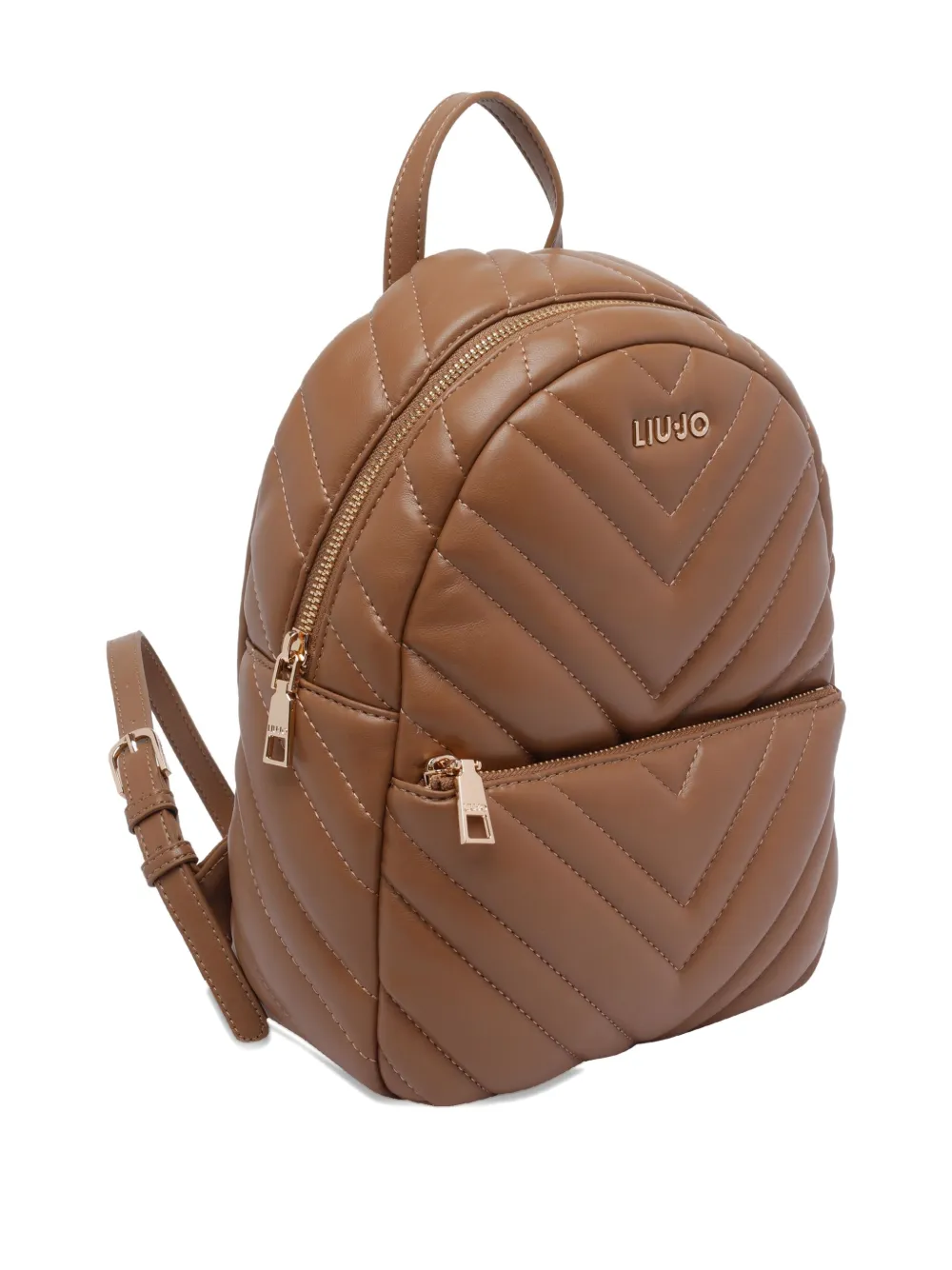 Liu •jo Quilted Chevron Backpack In Brown