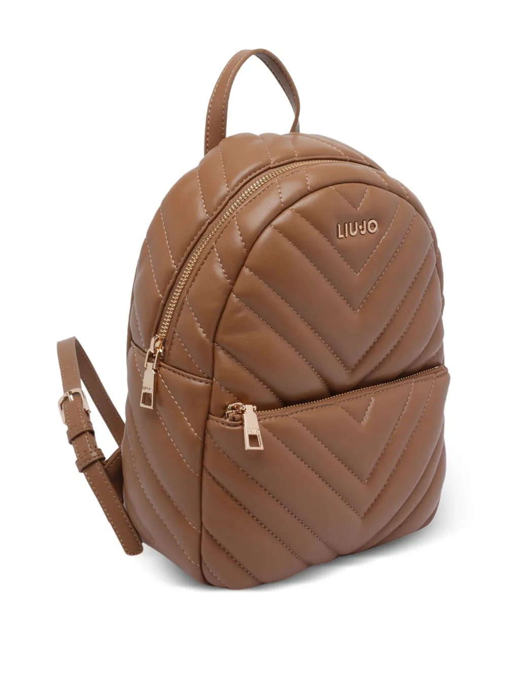 LIU JO Gewatteerde rugzak met chevron-streep Bruin
