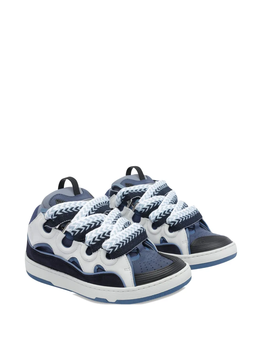 Lanvin Chunky Sole Sneakers Featuring Contrast Panels In Blue