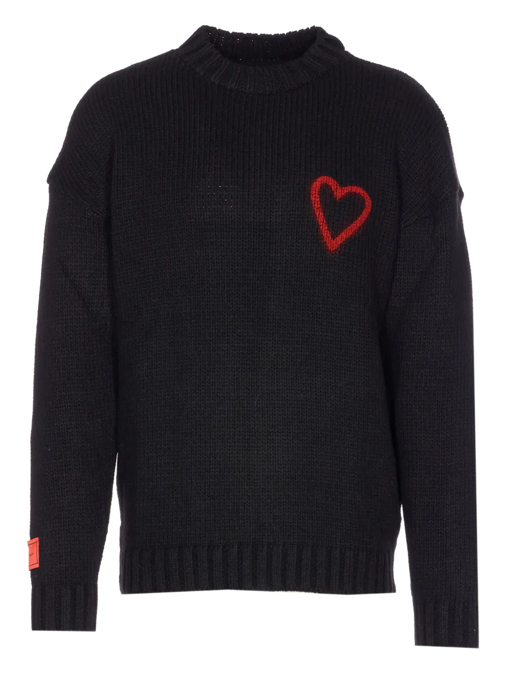 Vision Of Super Heart-intarsia Jumper In Black