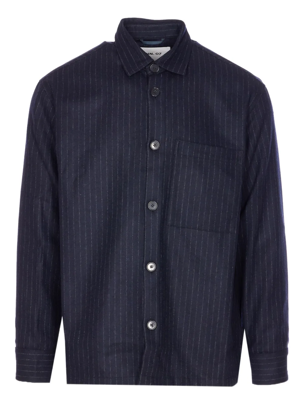 Nn07 Long Sleeve Striped Shirt And Pocket In Blue
