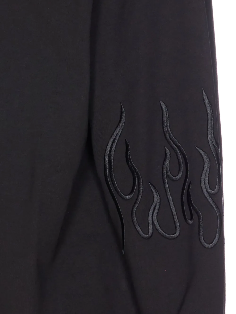 Vision Of Super Flame-embroidered Crewneck Sweatshirt In Black