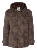 Sword faux-shearling hooded jacket - Brown