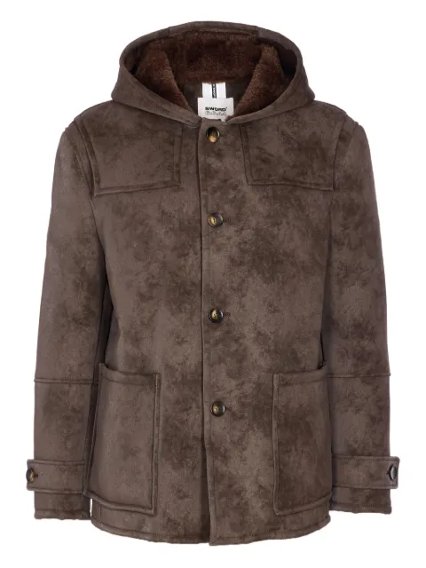 Sword faux-shearling hooded jacket