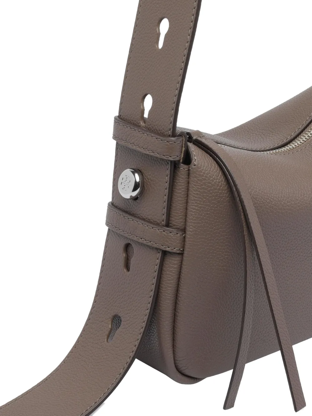 Tory Burch Small Zip-fastening Leather Shoulder Bag In Brown