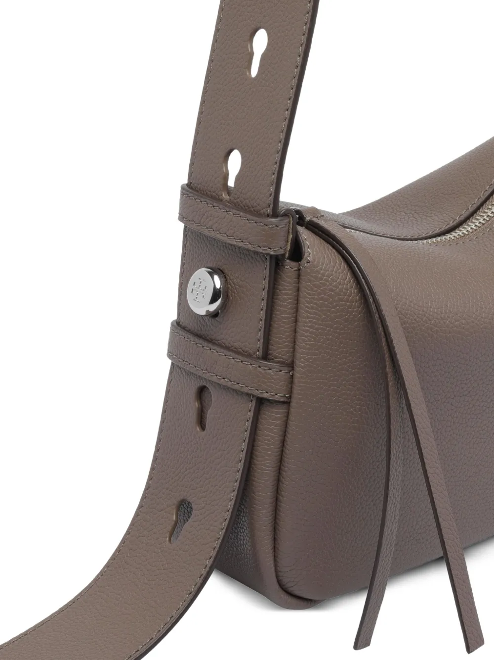 Tory Burch Leren shopper met ritssluiting Bruin