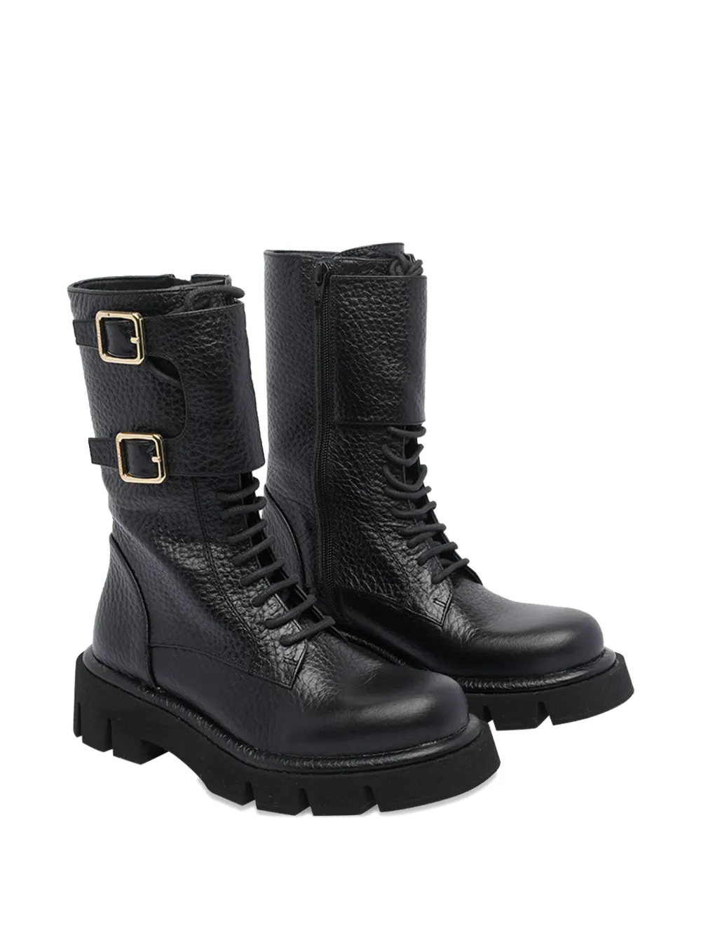 Paloma Barceló Lace-up Buckle Boots In Black