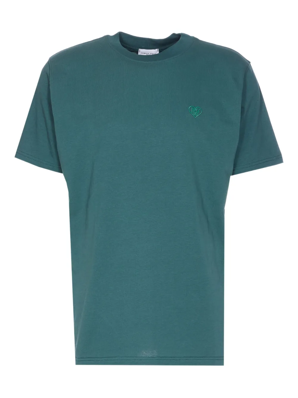 Family First embroidered-heart crew-neck T-shirt | Green | Image 1