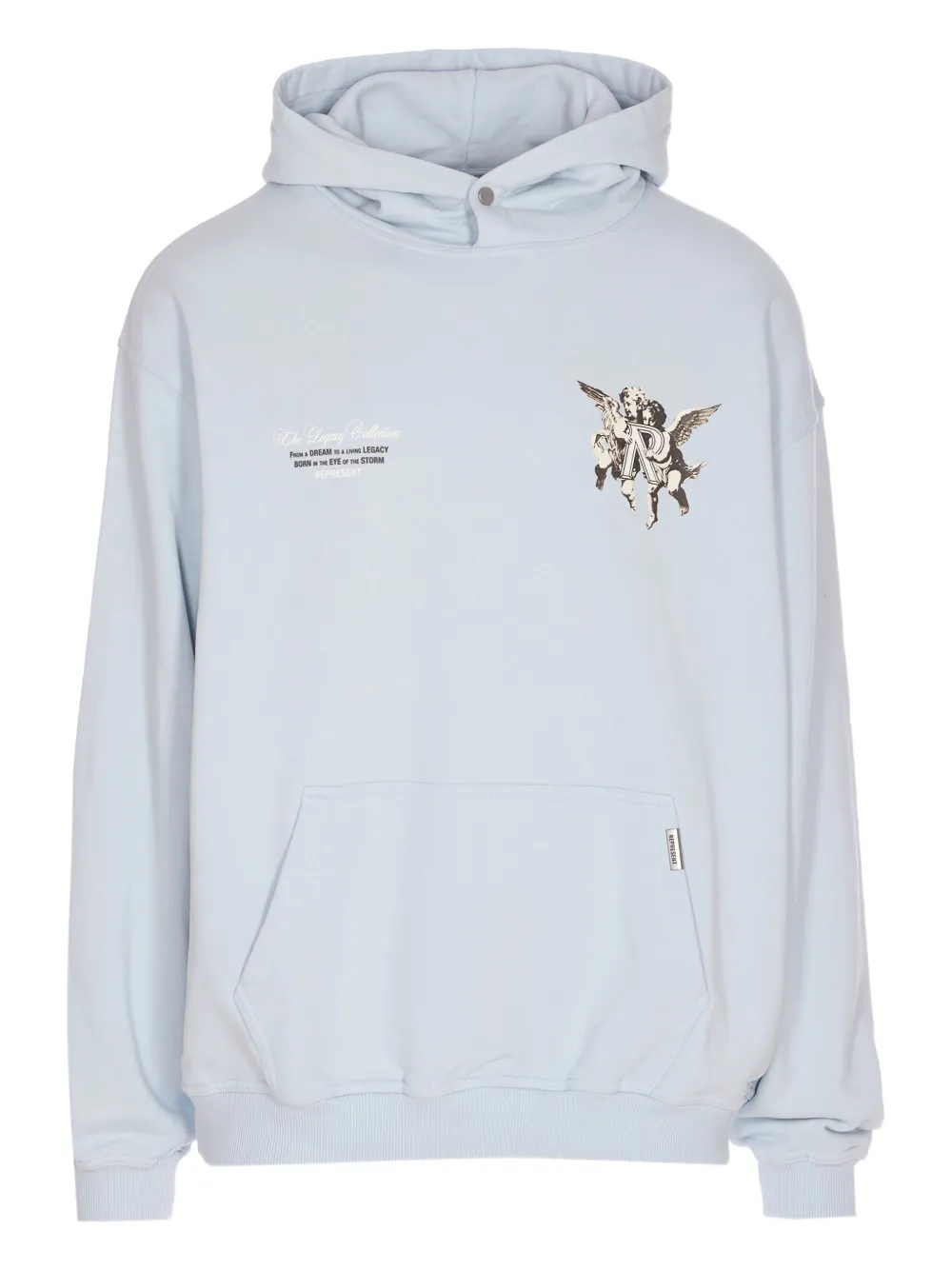 Represent angel-print cotton hoodie | Blue | Image 1