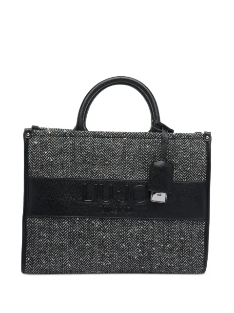 LIU JO herringbone-sequin tote bag