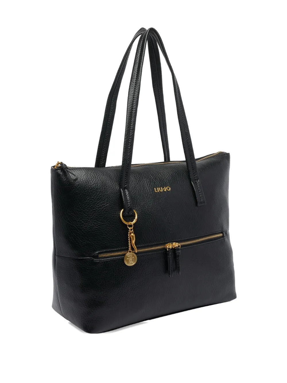 Liu •jo Zip-fastening Logo Shoulder Bag In Black