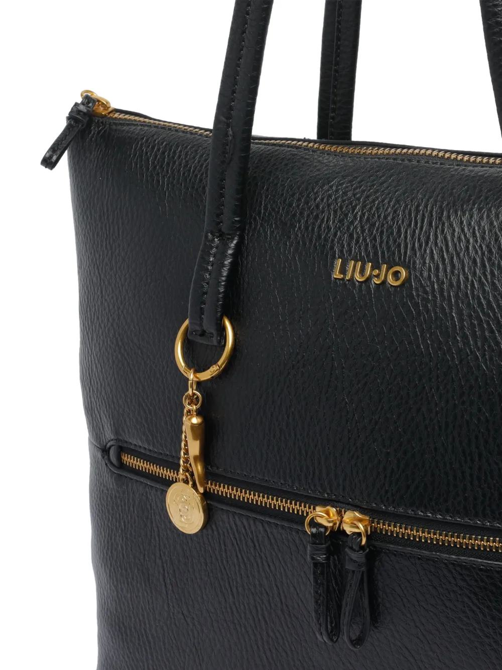Liu •jo Zip-fastening Logo Shoulder Bag In Black