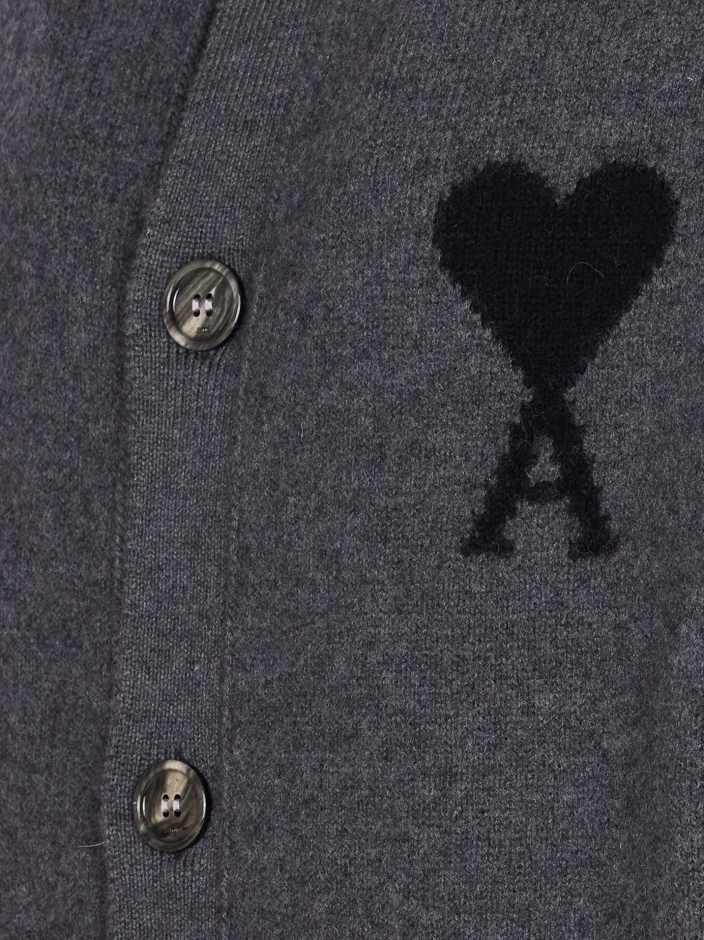 Ami Alexandre Mattiussi Ami De Coeur Button-up Cardigan In Gray