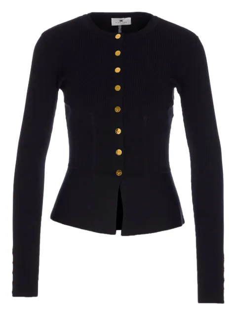 Elisabetta Franchi button-cuff ribbed cardigan