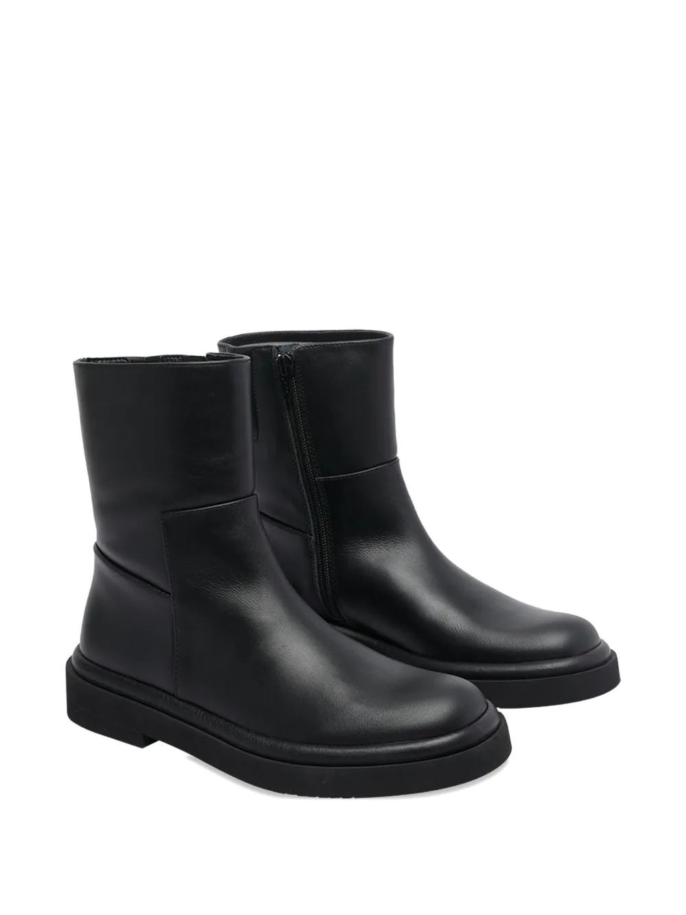 Paloma Barceló Zip-detail Round-toe Ankle Boots In Black