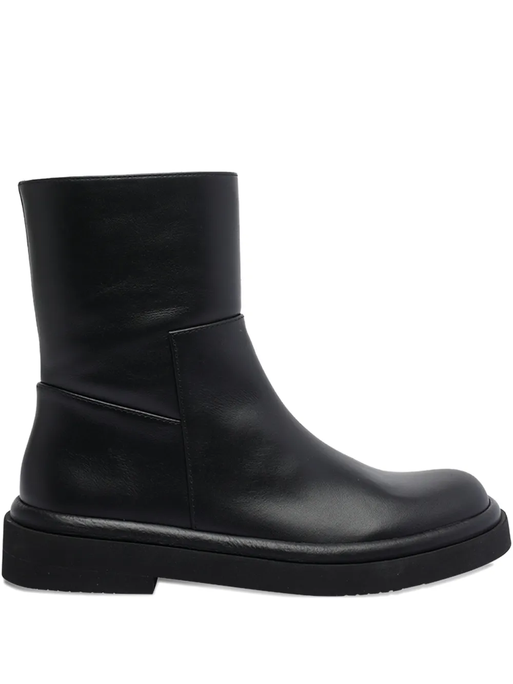 Paloma Barceló zip-detail round-toe ankle boots Black