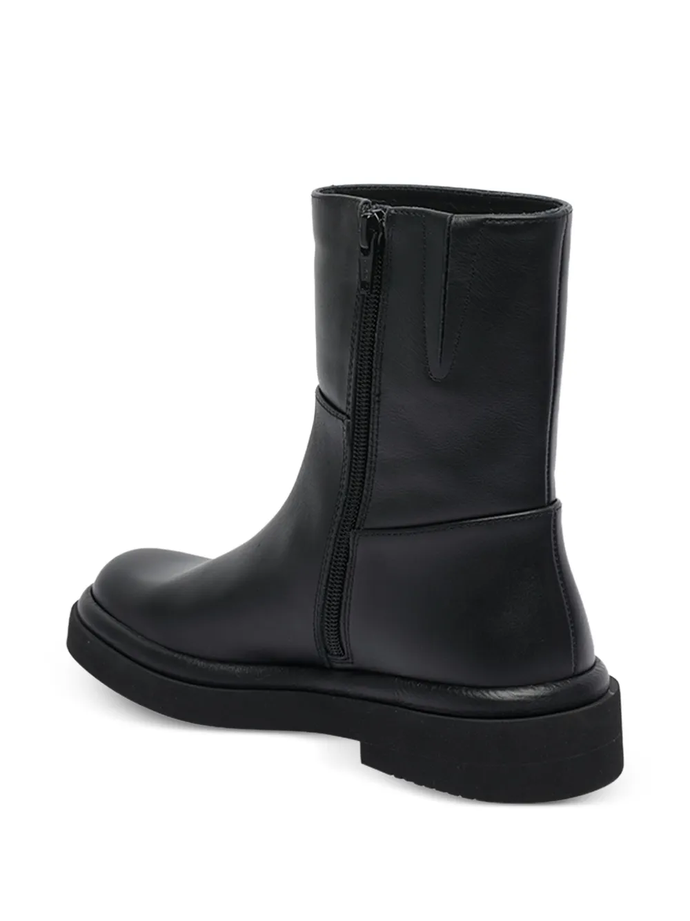 Paloma Barceló zip-detail round-toe ankle boots Black