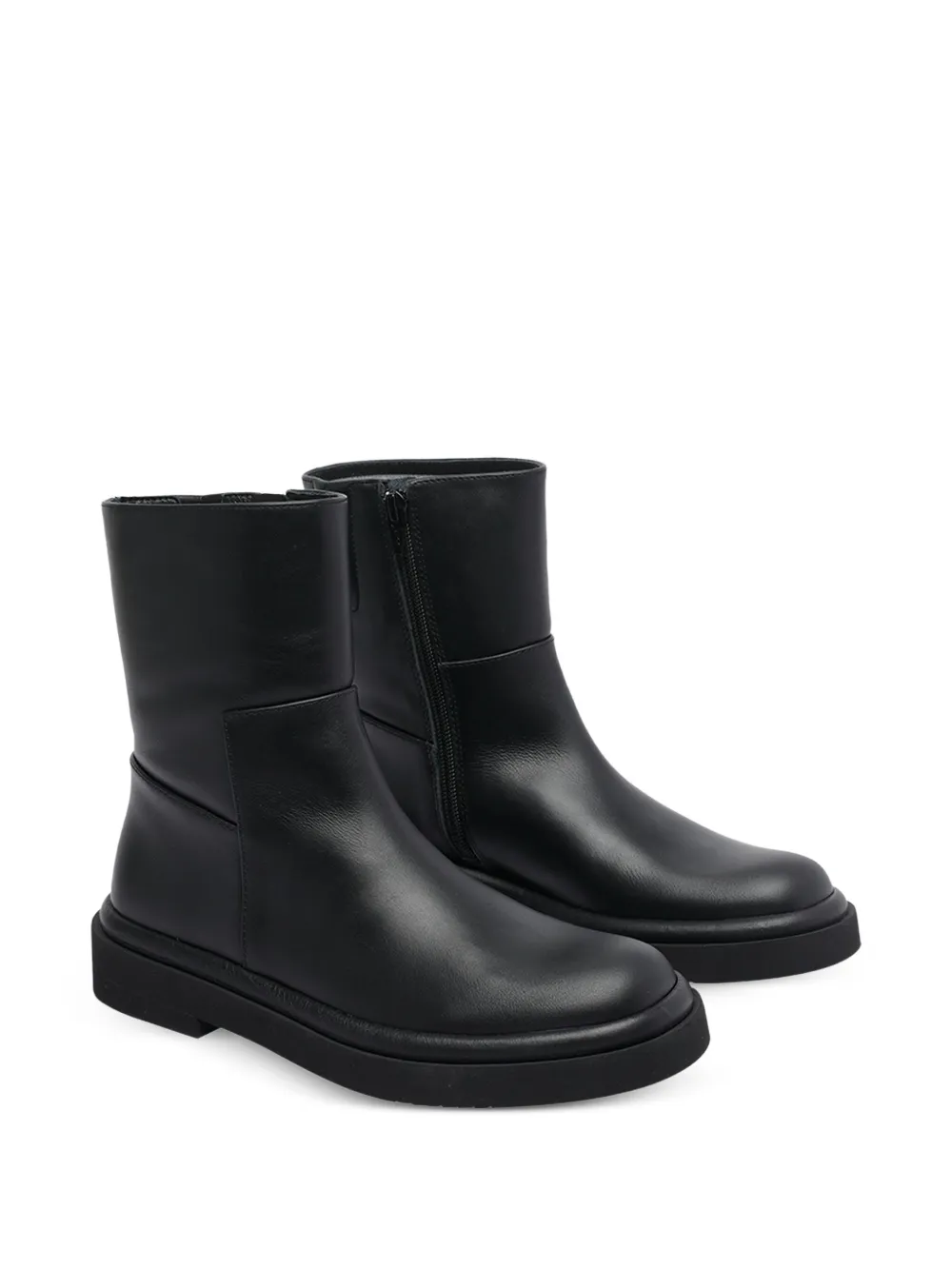 Paloma Barceló zip-detail round-toe ankle boots Black