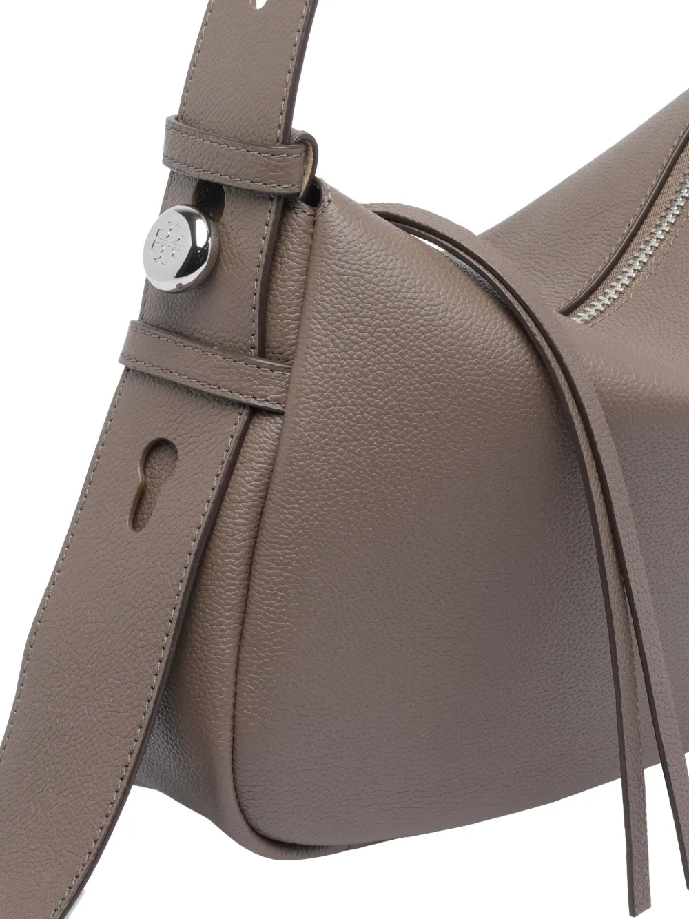 Tory Burch Romy Zip-fastening Leather Shoulder Bag In Neutral