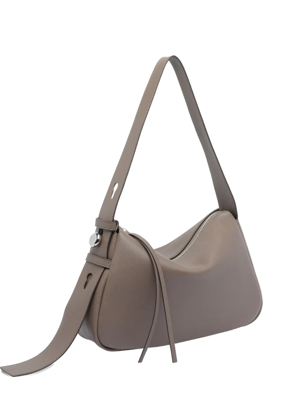 Tory Burch Romy Zip-fastening Leather Shoulder Bag In Neutral