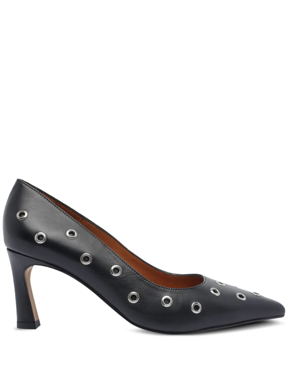ANGEL ALARCON 75mm pointed-toe eyelet pumps Black