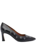 ANGEL ALARCON 75mm pointed-toe eyelet pumps - Black