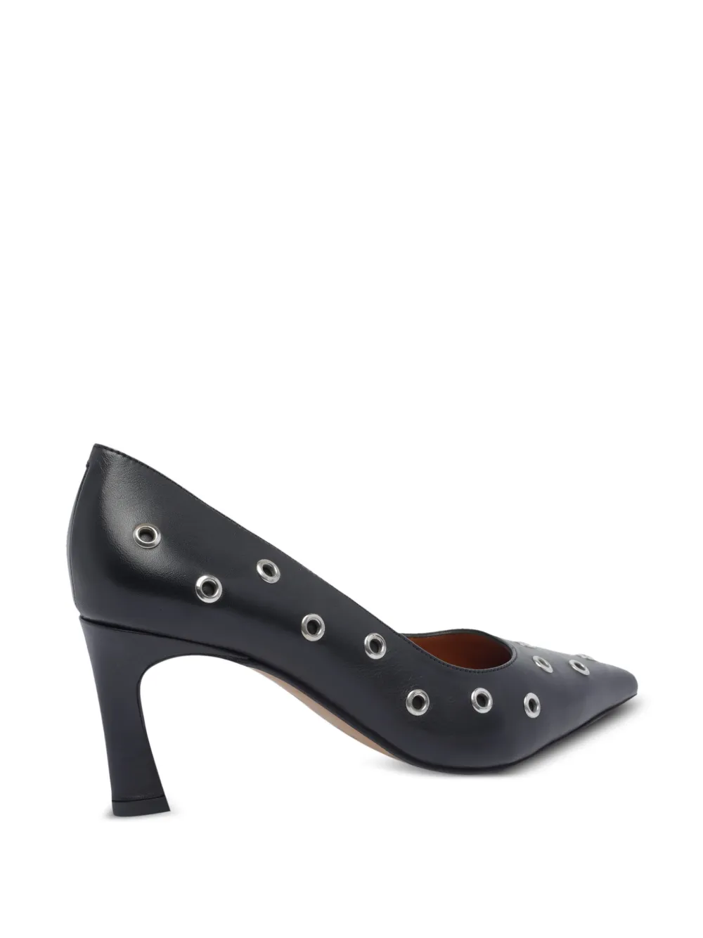 ANGEL ALARCON 75mm pointed-toe eyelet pumps Black