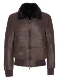 Sword shearling zip-front jacket - Brown