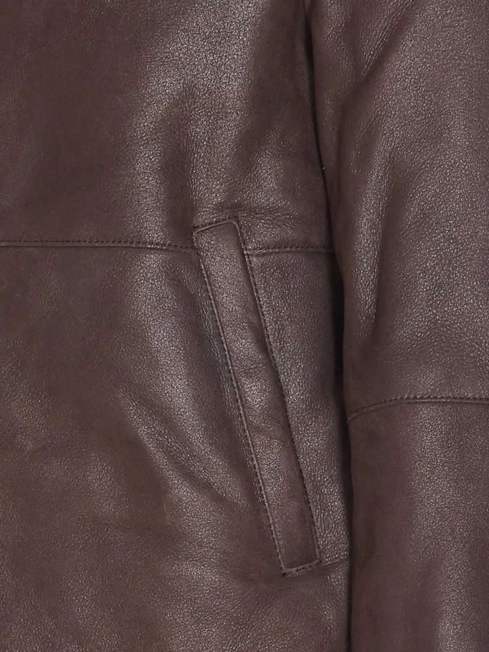 Sword 6.6.44 Brown Shearling Jacket Frontal Zip Closure In Brown