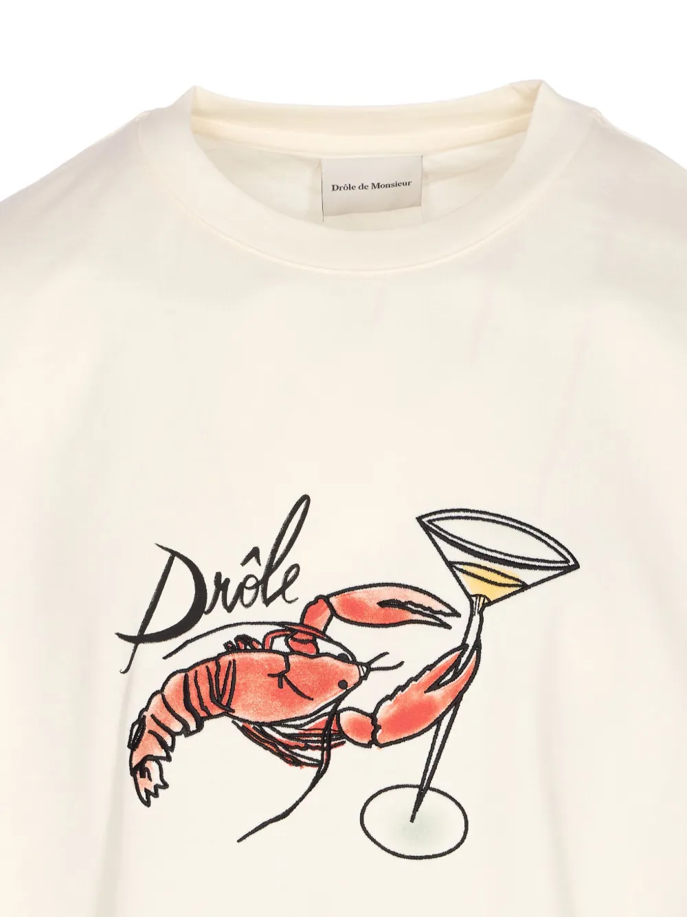 Drôle De Monsieur T-shirt met grafische print Wit