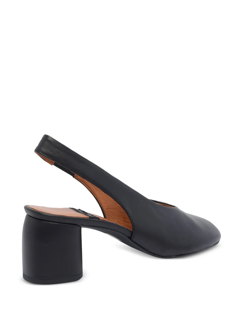 ANGEL ALARCON 70mm slingback calf leather pumps Black