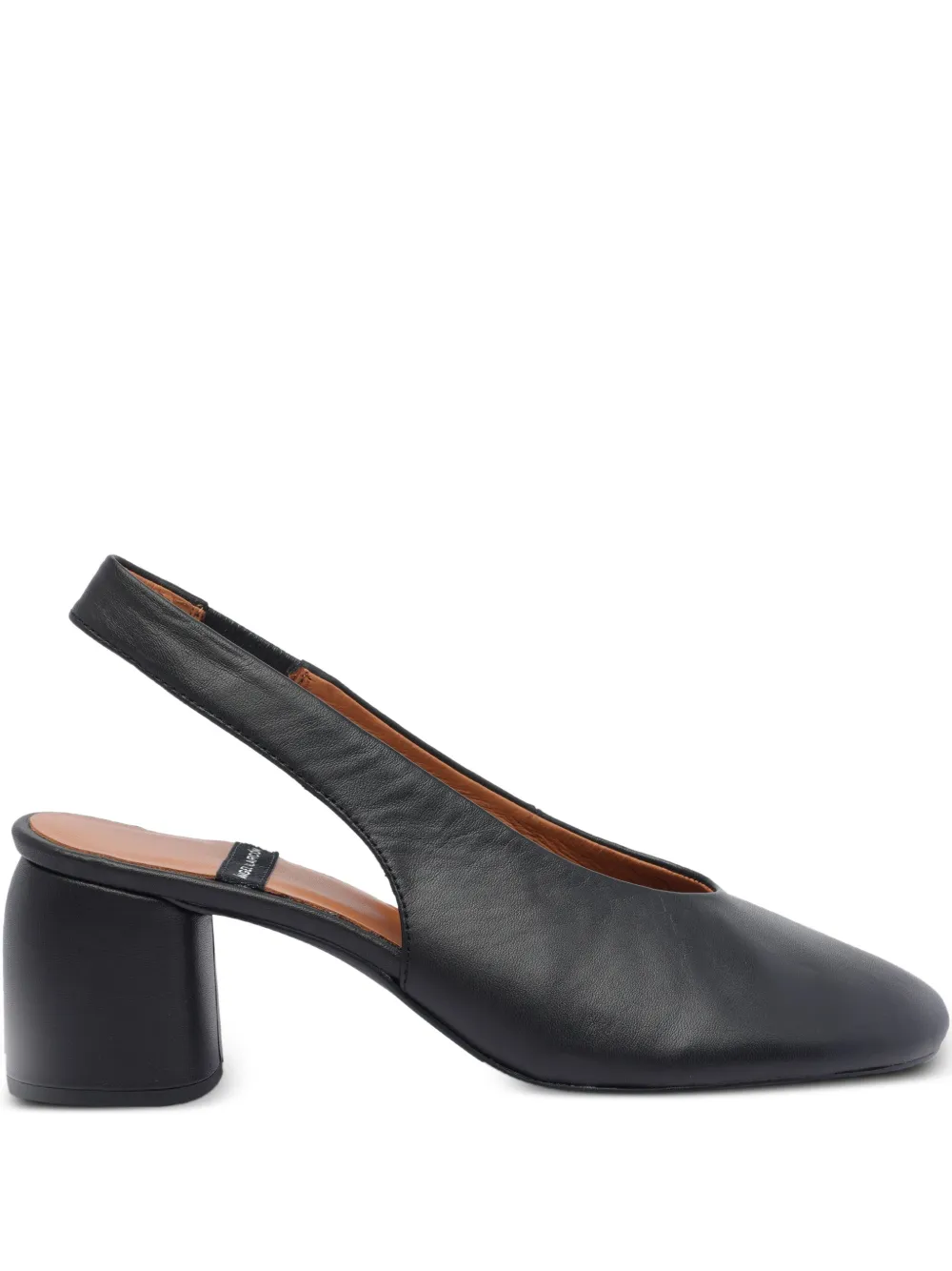ANGEL ALARCON 70mm slingback calf leather pumps Black