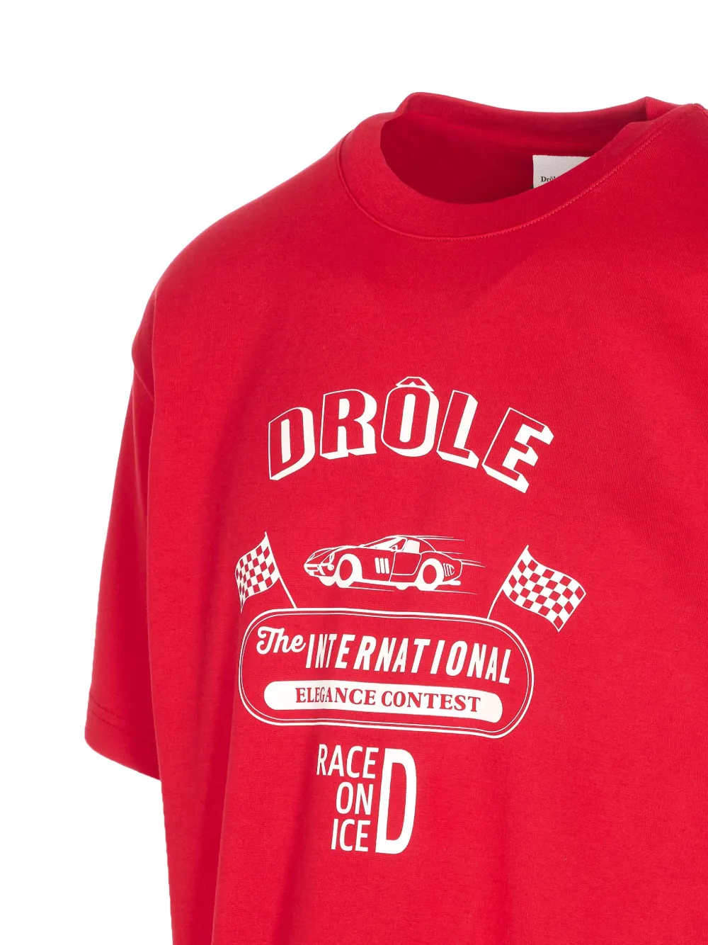 Drôle De Monsieur Katoenen T-shirt met grafische print Rood