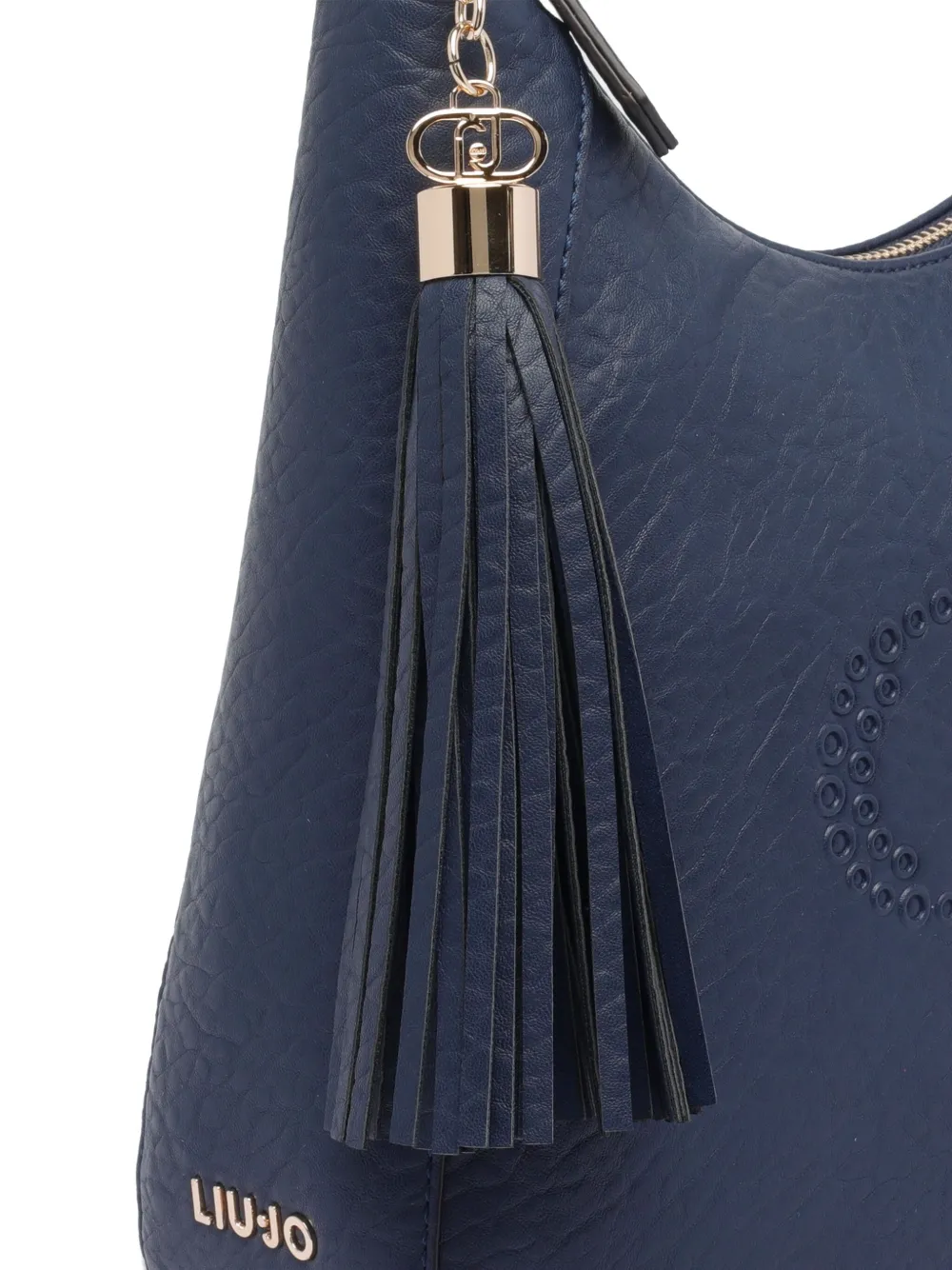 Liu •jo Versatile Shoulder Bag With Logo And Tassel In Blue