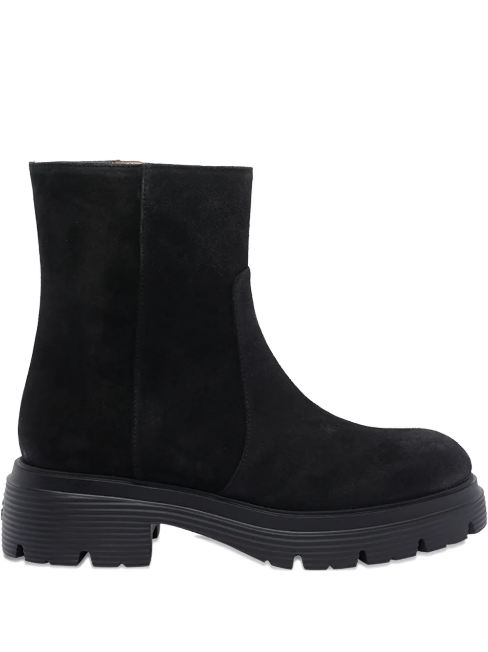 Stuart Weitzman zip-detail suede boots Black