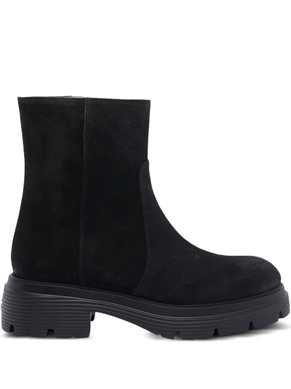 Stuart Weitzman zip-detail suede boots Black