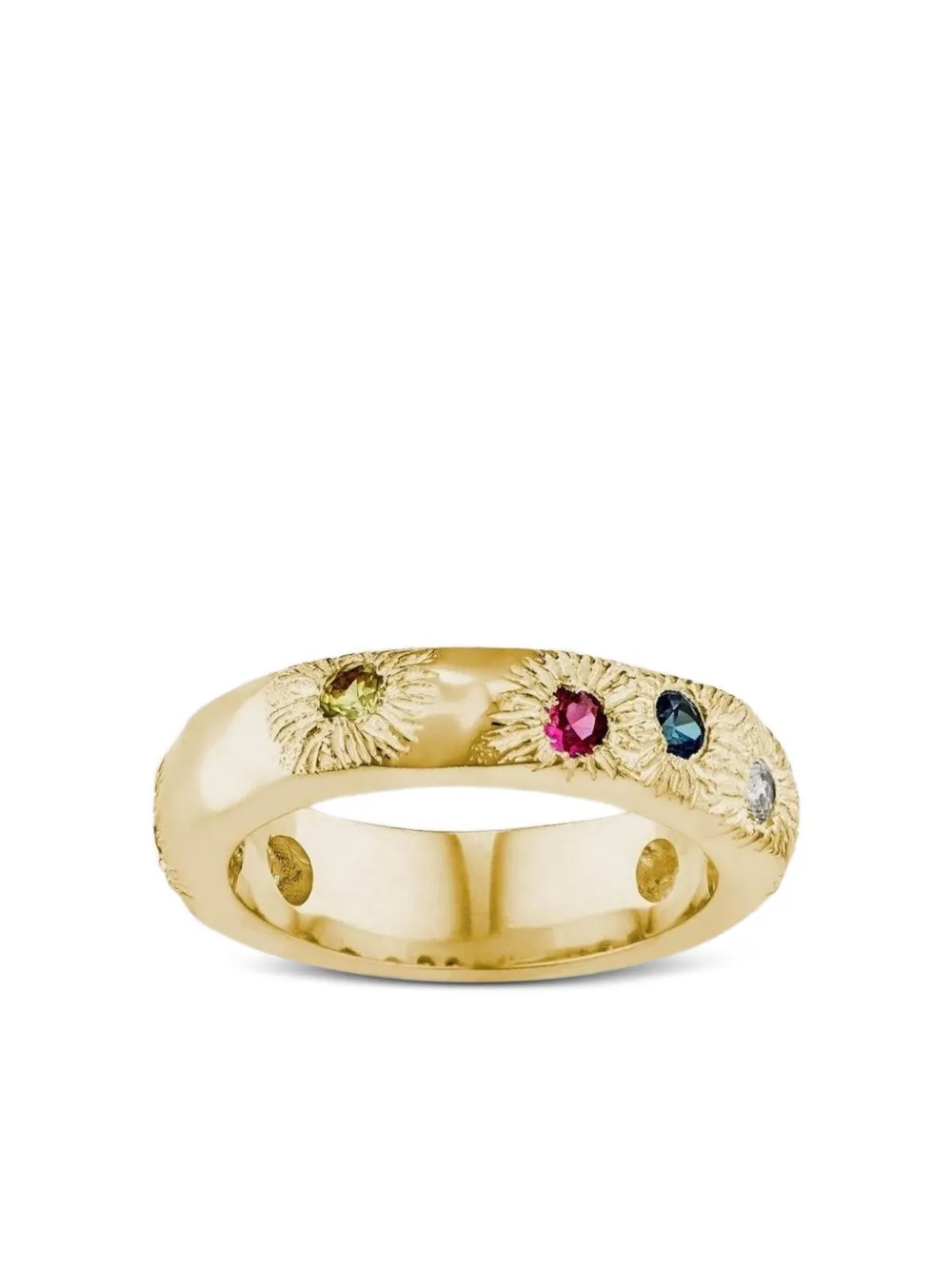 Bleue Burnham Mycorrhizal textured multi-stone ring | Gold | Image 1