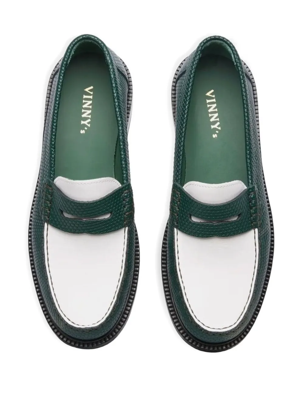  Vinny's Embossed-leather Loafers - Green 