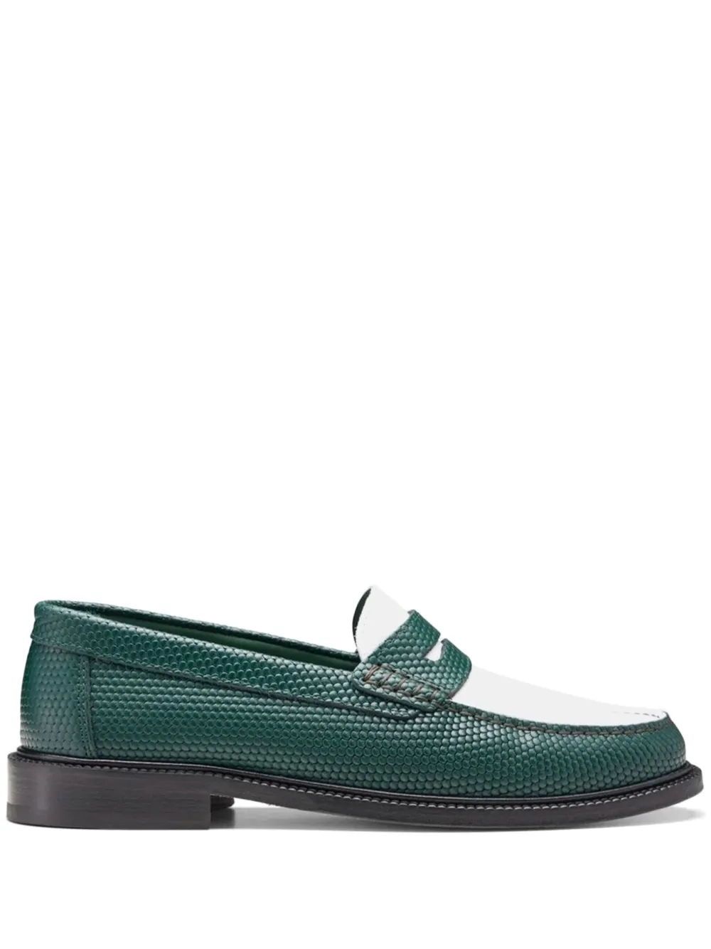 VINNY'S embossed-leather loafers Green