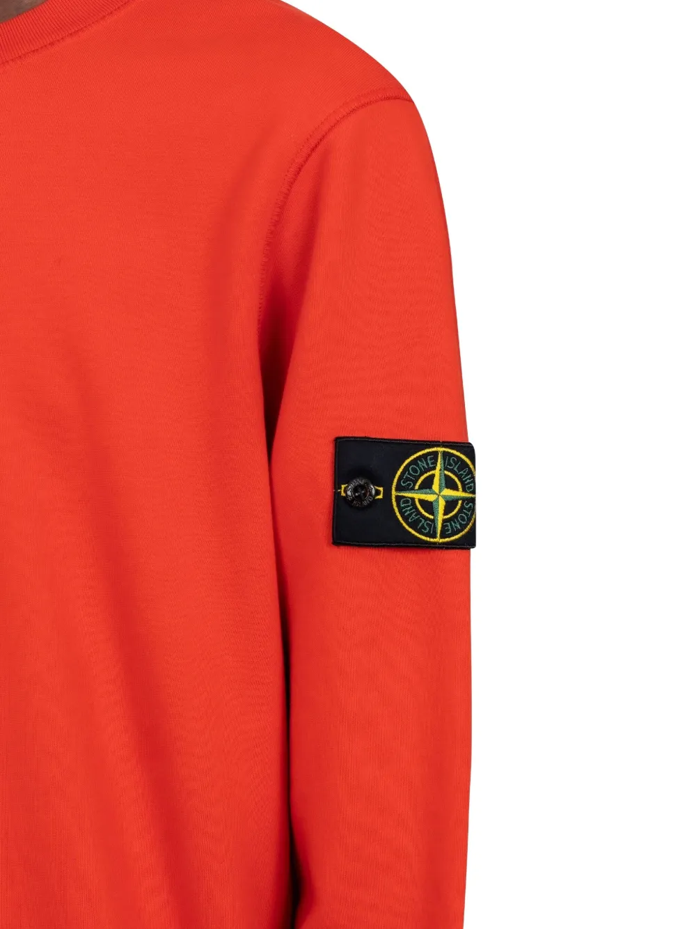 Stone Island Crew-neck Fleece Sweatshirt In Orange
