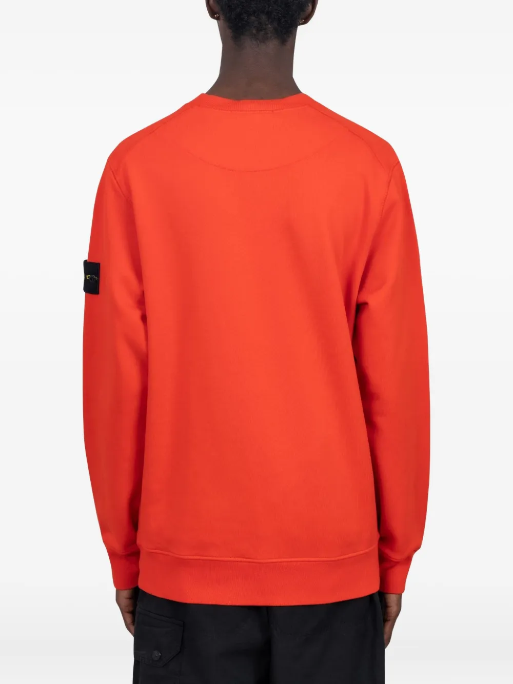 Stone Island Crew-neck Fleece Sweatshirt In Orange