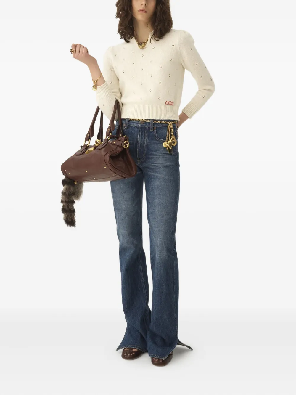 Chloé Pointelle embroidered sweater | Knitted Sweaters | Image 2