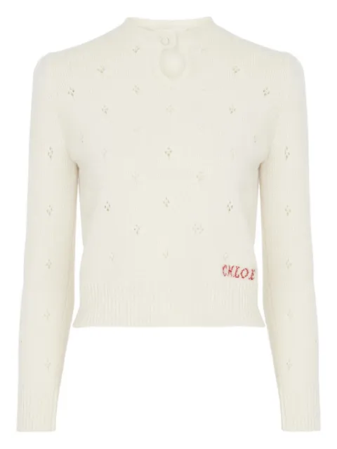 Chloé Pointelle embroidered sweater
