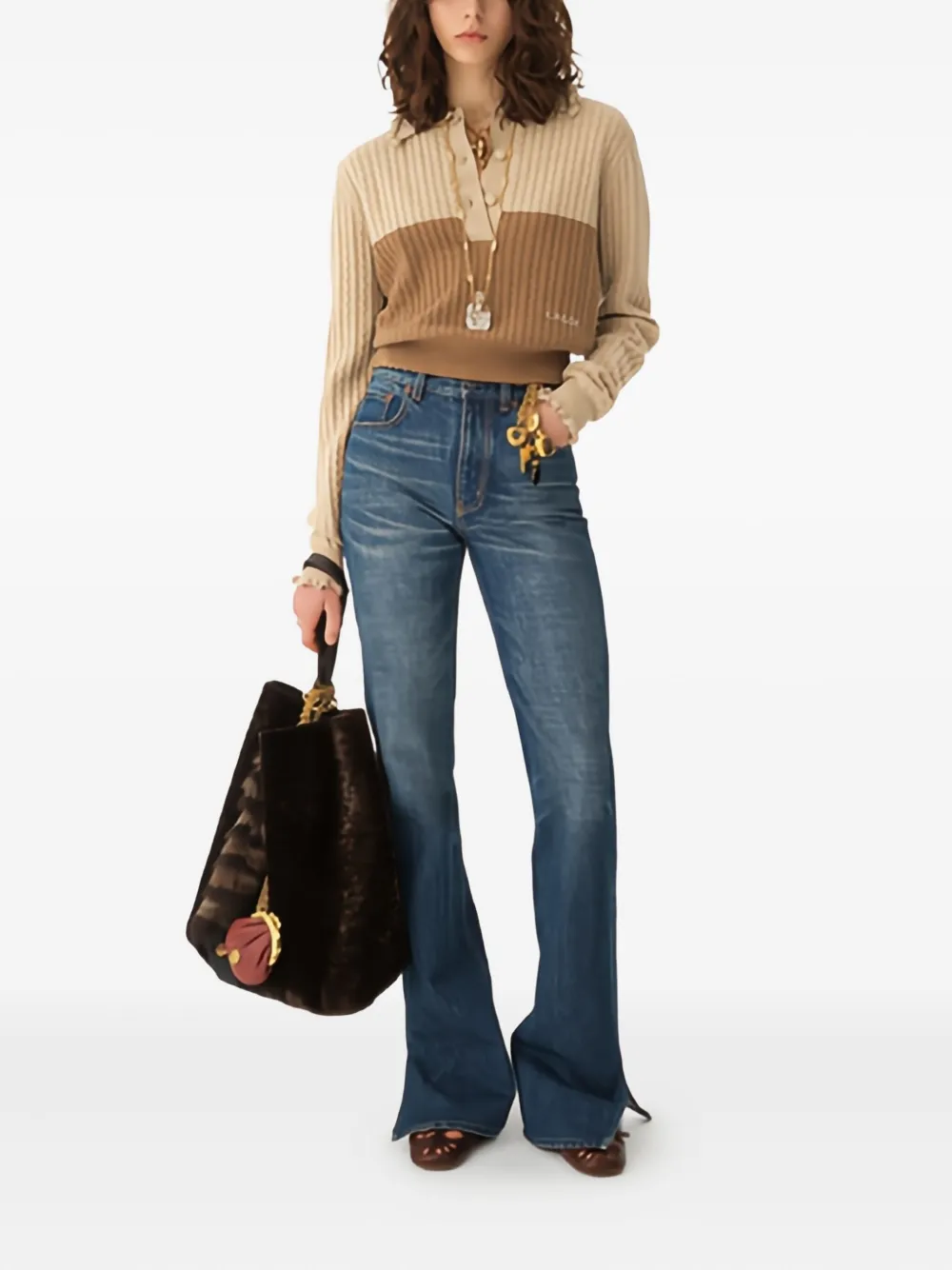 Chloé cable-knit two-tone sweater | Knitted Sweaters | Image 2
